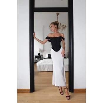Black Satin Corset for Women