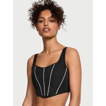 Victoria's Secret Black Corset Top with Rhinestones