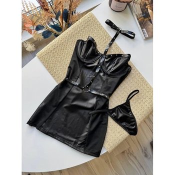 Simply Sexy Women's Black Mini Dress with Choker